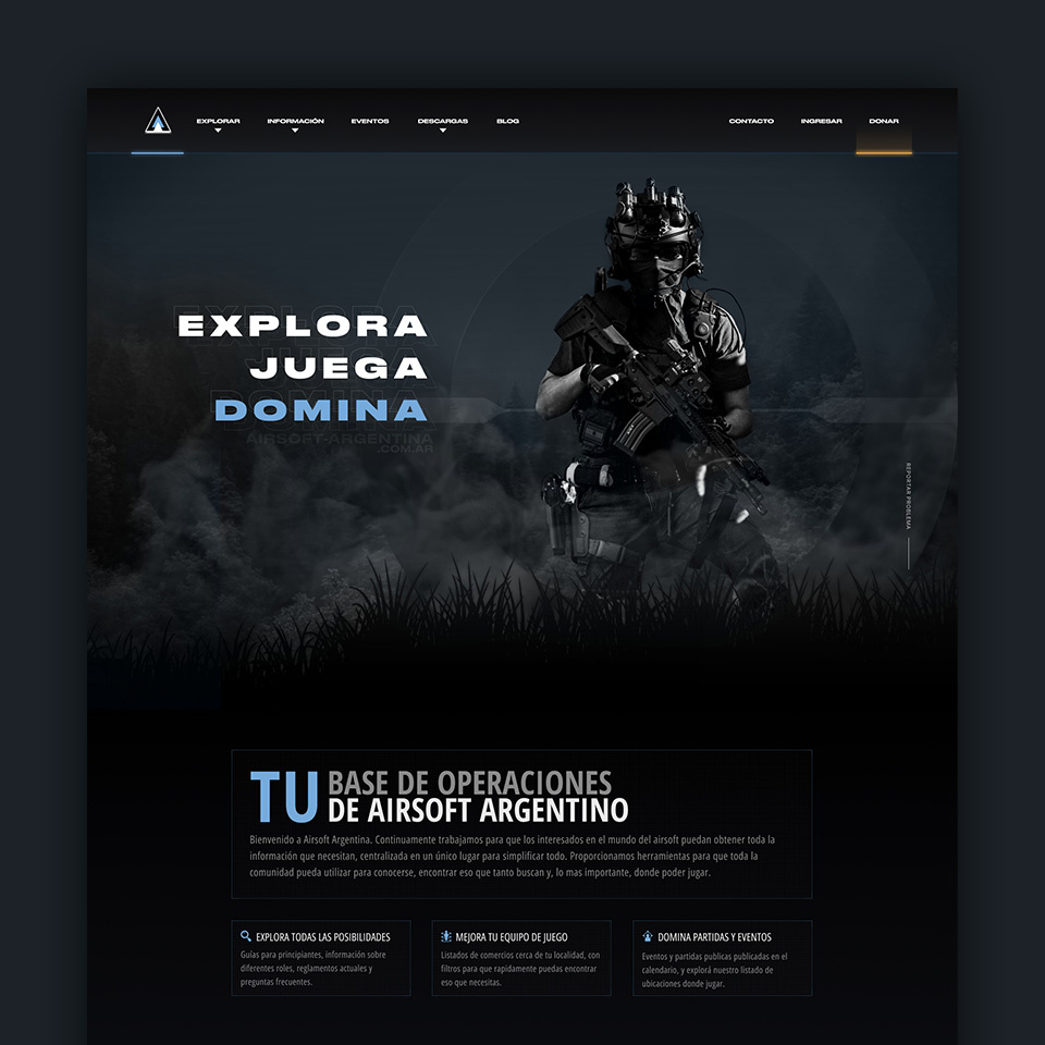 Navigation, hero and intro