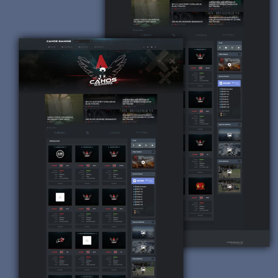 Past matches section