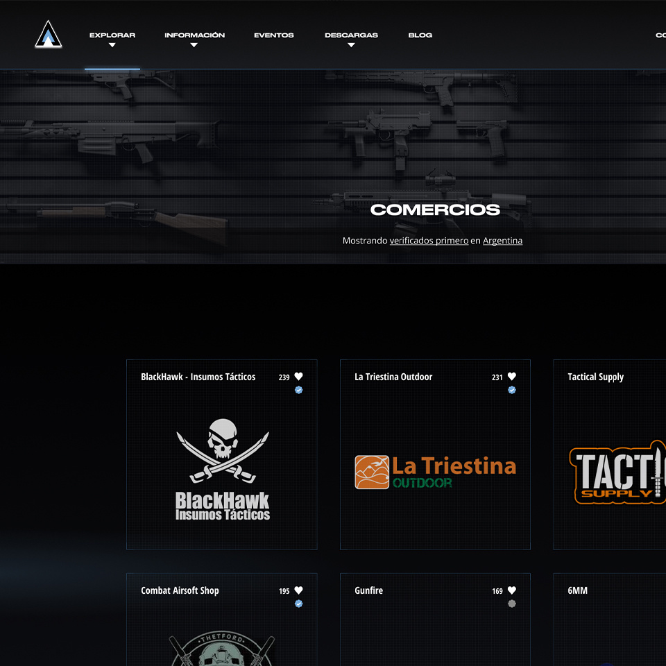Stores listing page